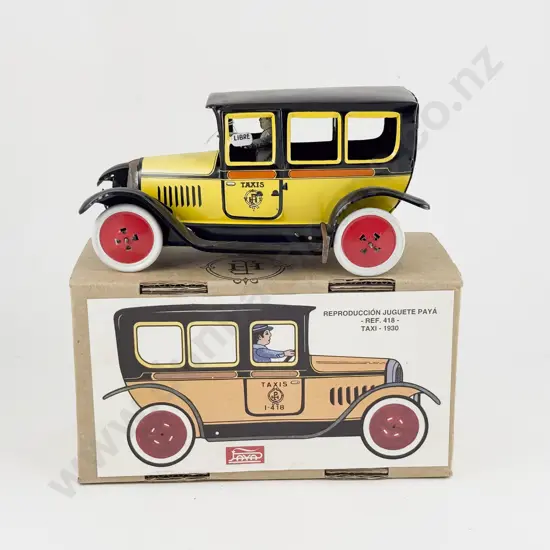 Boxed Paya (Spain) Reproduction Ref 418 Tinplate Taxi 1930