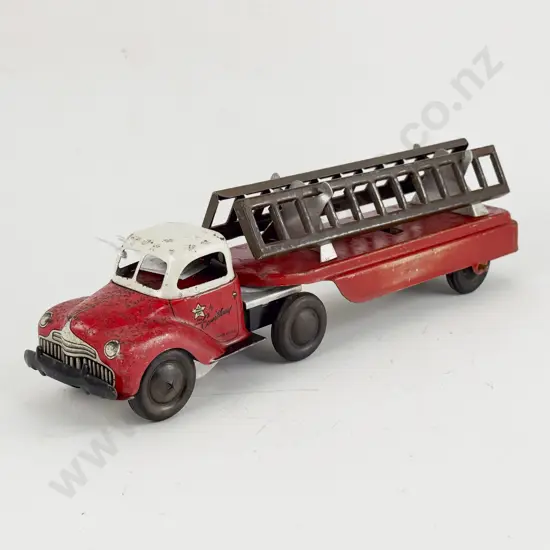 Walt Reach Toy by Courtland Made in USA Tinplate Artic Ladder Truck