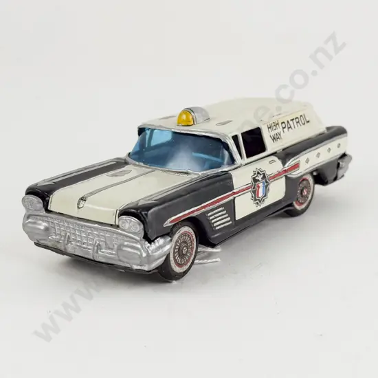 Bandai Made in Japan Tinplate Station Wagon Highway Patrol Vehicle