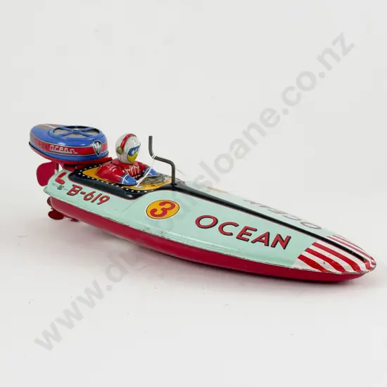 Bandai Made in Japan Tinplate B-619 3 Ocean Speed Boat