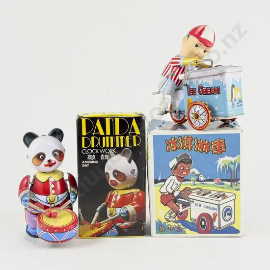 Boxed China MS405 Tinplate Ice Cream Vendor and Panda Drummer