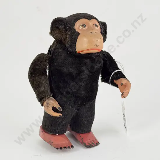 Early Un-marked (Japan) Tinplate and Flock Monkey