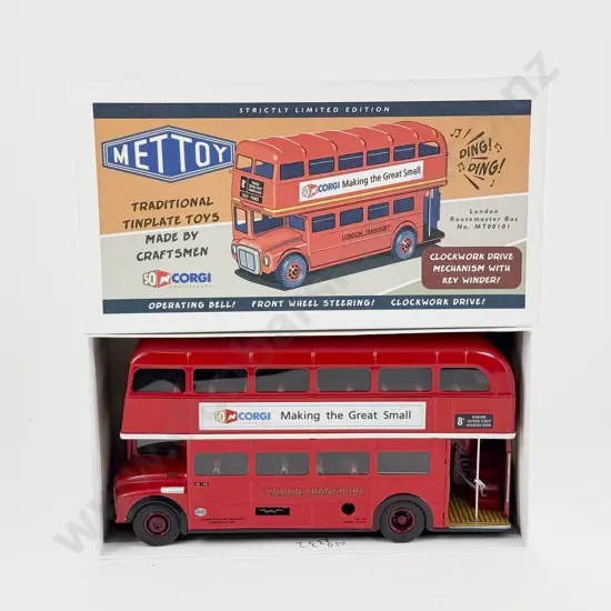 Boxed Mettoy Tinplate London Routemaster Bus