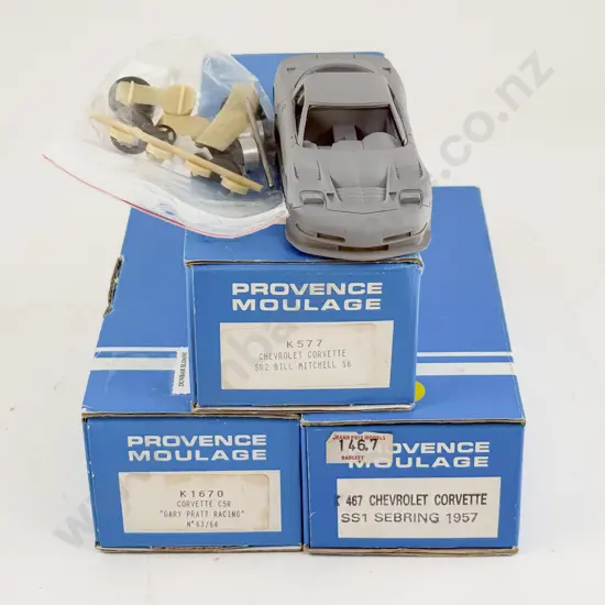 Three Provence Moulage Resin Kit Set 1/43 Scale Corvette Models