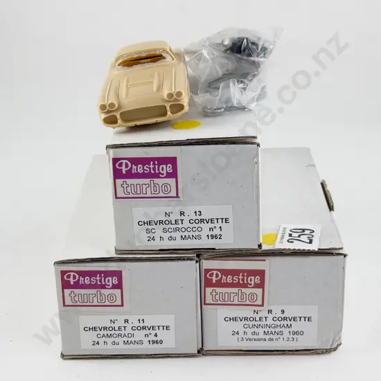 Three Prestige Turbo Resin & Diecast Kit Set 1/43 Scale Corvette Models