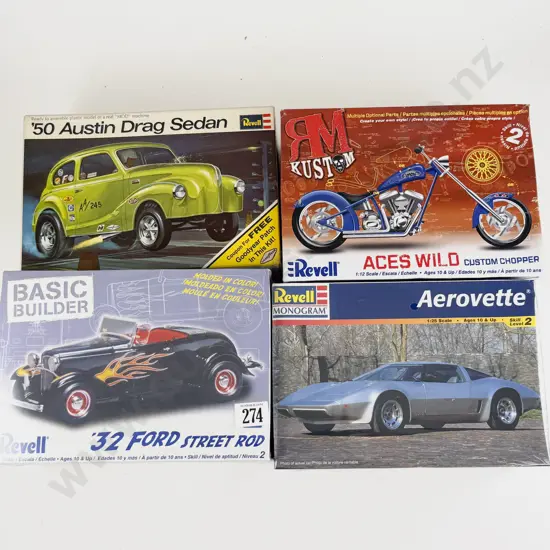 Four Various Manufacture 1:25 Scale KIt Models