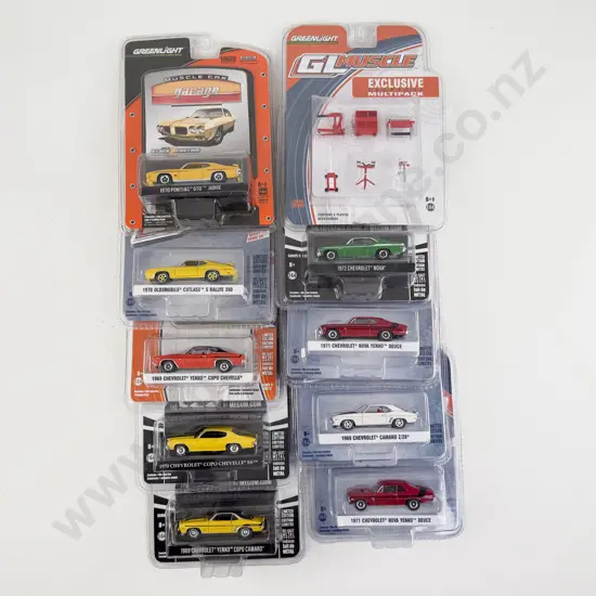 Greenlight Collectibles 10 Bubble Packed GL Muscle and Various Models