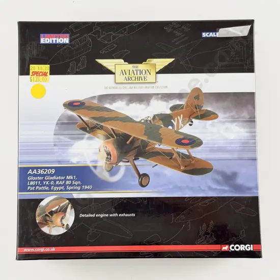 Boxed Corgi Aviation Archive AA36209 Gloster Gladiator Mk1