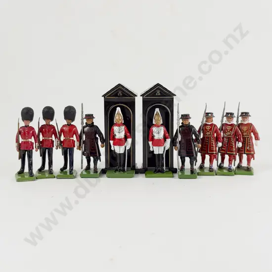 Unboxed Britains Five Beefeaters Two Sentry Boxes Two Life Guards and Three Scots Guards