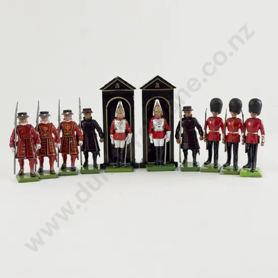 Unboxed Britains Five Beefeaters Two Sentry Boxes Two Life Guards and Three Scots Guards