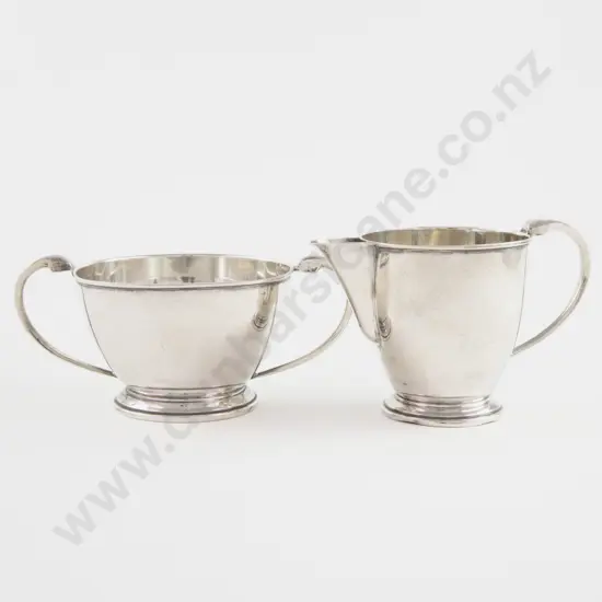 Art Deco S/S Sugar Bowl & Milk Jug by Warner Brothers of Delhi