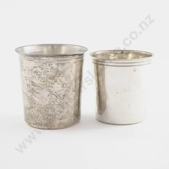 2 Antique French Silver Beakers