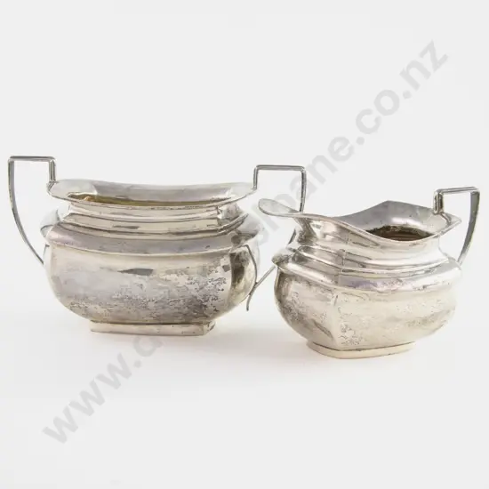 Geo V S/S Sugar Bowl & Milk Jug