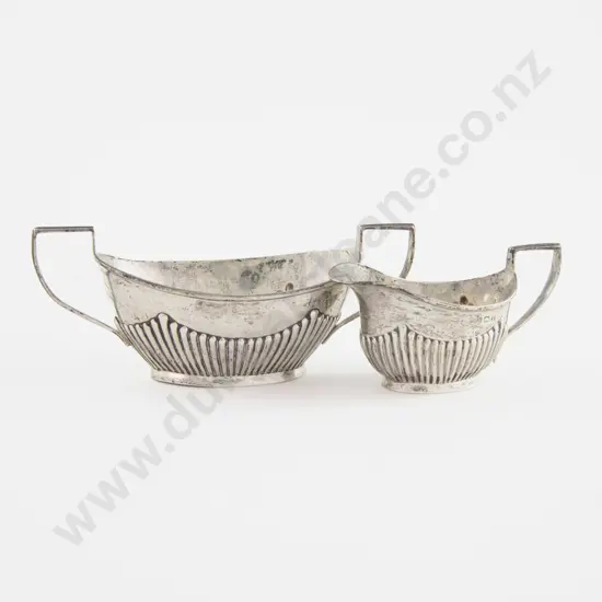 Edw VII S/S Sugar Bowl & Cream Jug