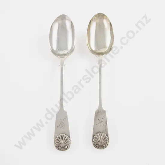 Pair Vict S/S Tablespoons by Chawner & Co