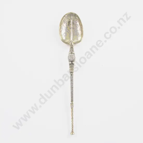 Edw VII S/S Gilt Coronation Spoon by Elkington & Co Ltd