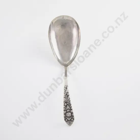 Large Asian .800 Silver Serving Spoon