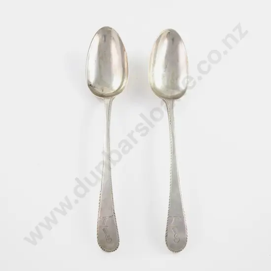 Pair Geo III S/S Tablespoons by Hester Bateman