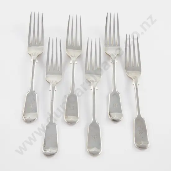 Set Of 6 Edw VII S/S Dessert Forks