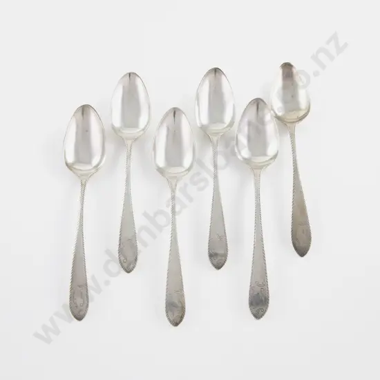 Set Of 6 Geo III Irish S/S Dessert Spoons