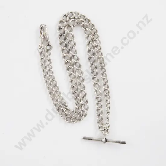 Edwardian S/S Graduated Curb Link Albert Chain