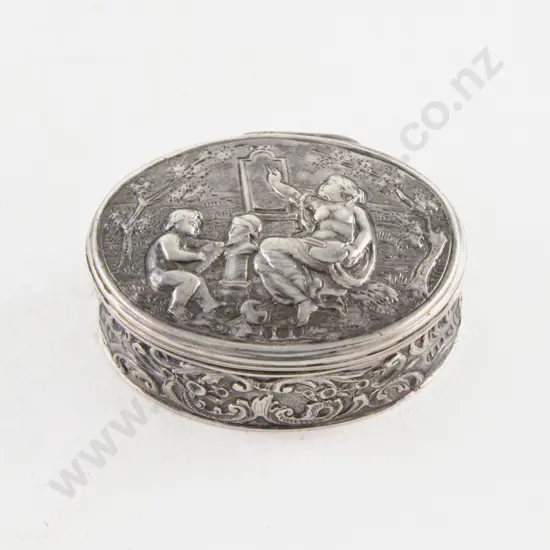 Victorian S/S Foreign Import (Dutch) Ornately Embossed Snuff Box