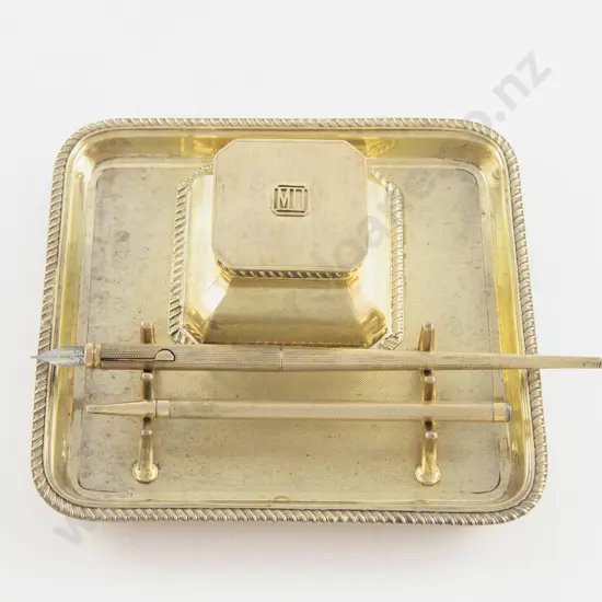 Geo V S/S Gilt Desk Stand By Asprey & Co Ltd