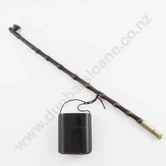 Antique Bamboo & Brass Japanese Kiseru (Smoking Pipe)