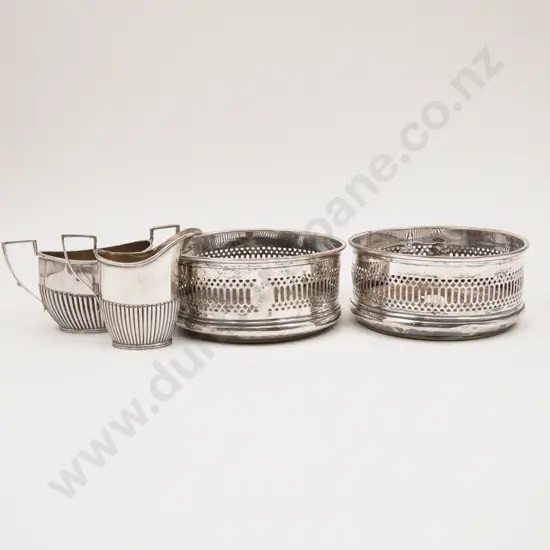 Pair Of S/Plate Wine Coasters