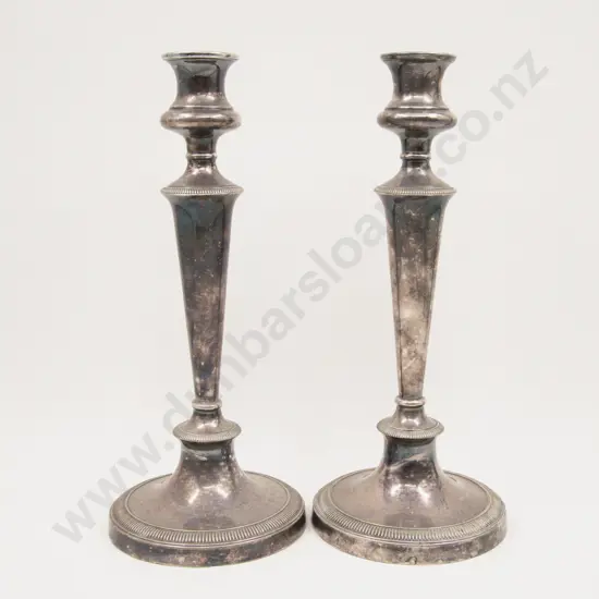 Pair Of Mappin & Webb S/Plate Table Candlesticks