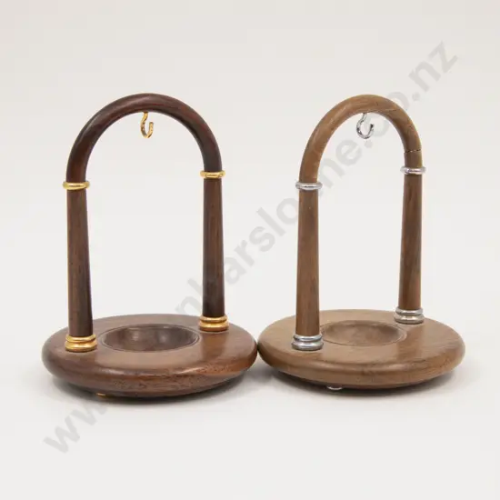 British Rosewood and English Walnut Pocket Watch Stands