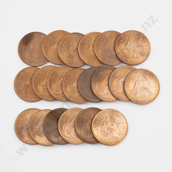 UK 1967 Twenty UNC Copper Pennies