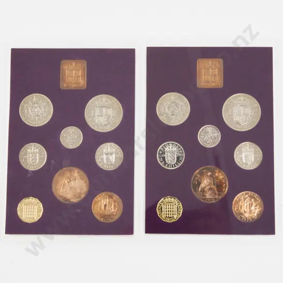 Coinage of Great Britain and Northern Ireland 1970 Nine Coin Proof Set x2