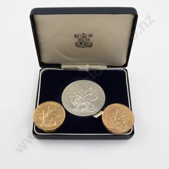 1969 Prince of Wales Investiture Silver Medal and Two Gilt Medals