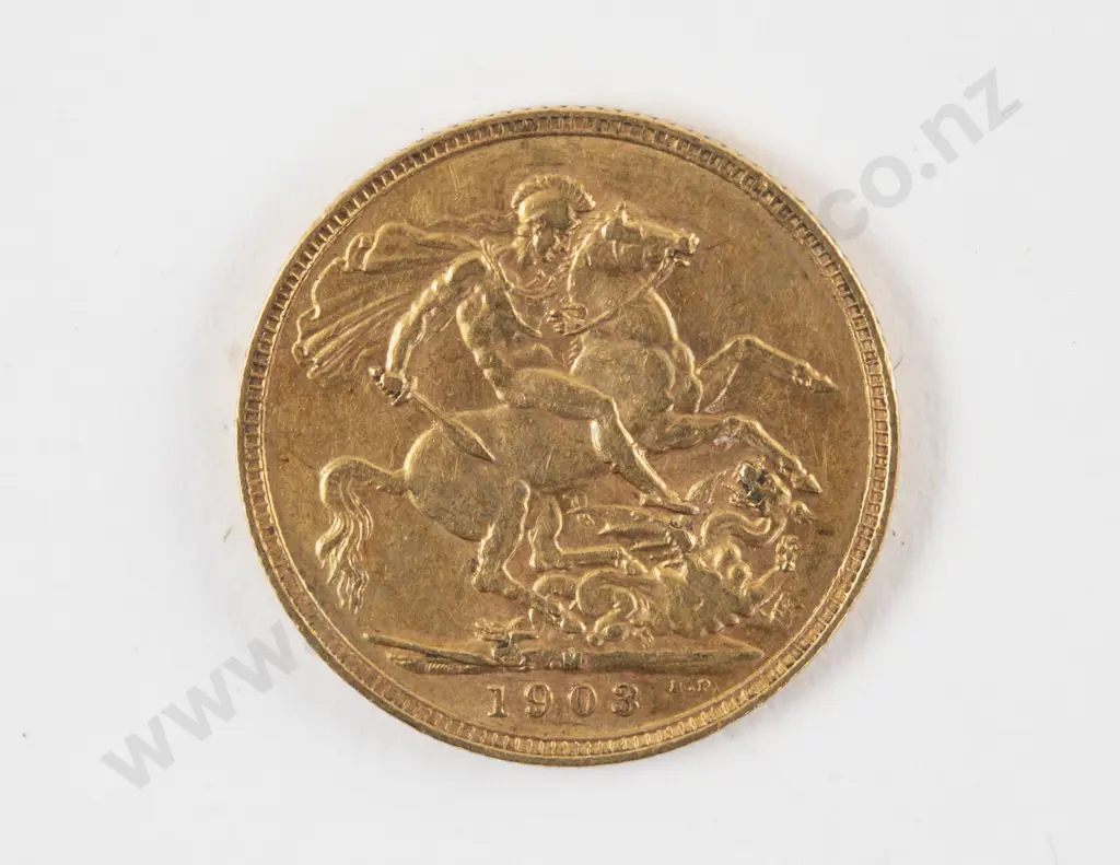 1903 Full Gold Sovereign Melbourne Mint Image 1++