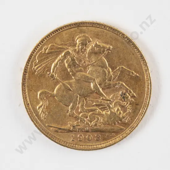 1903 Full Gold Sovereign Melbourne Mint