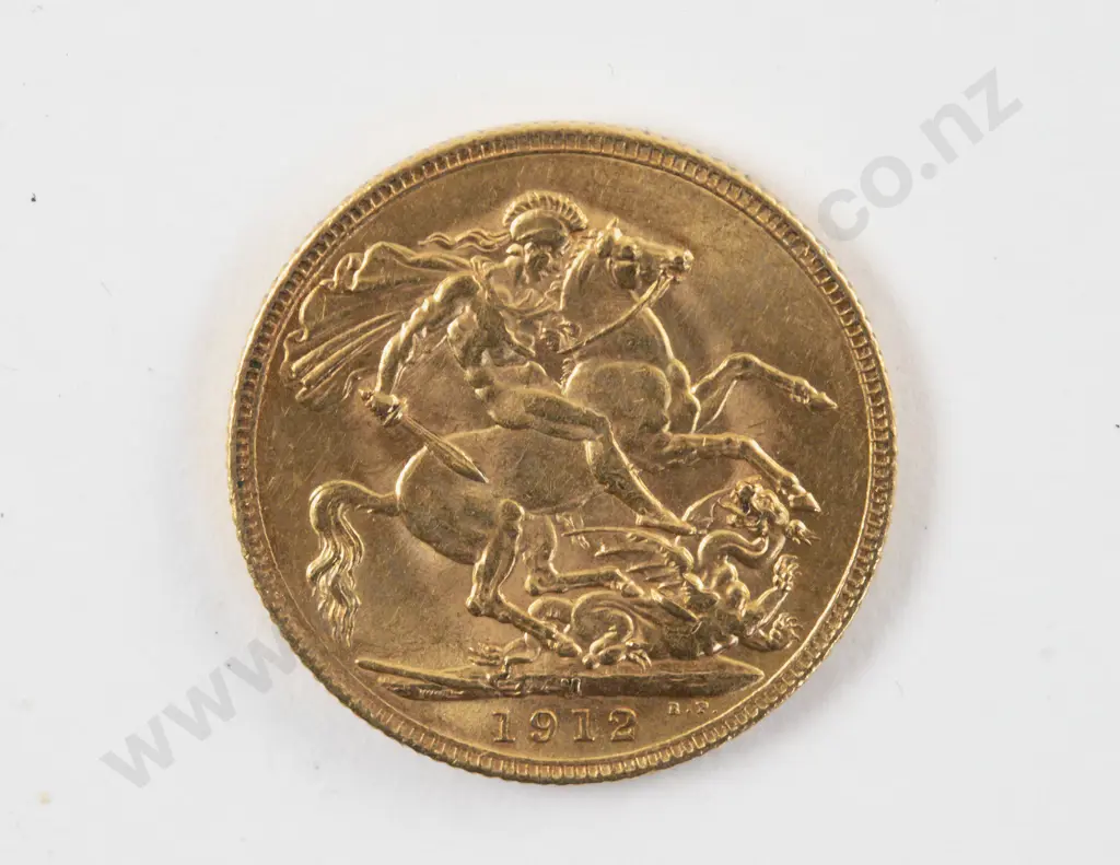 1912 Full Gold Sovereign Melbourne Mint Image 1++