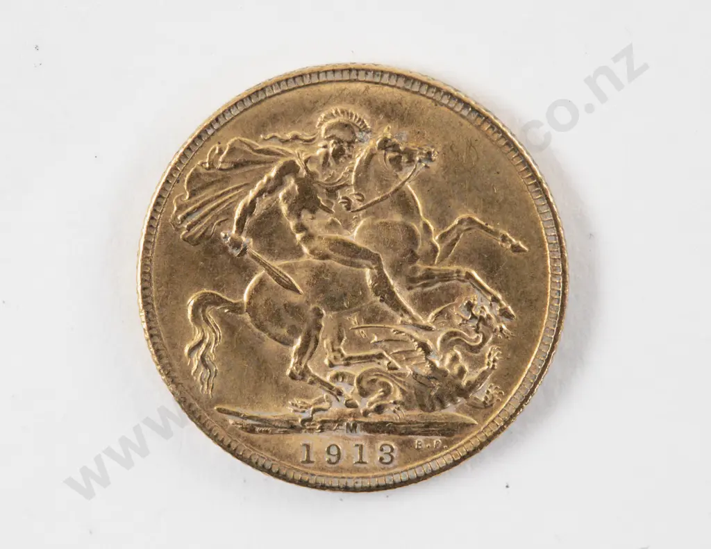 1913 Full Gold Sovereign Melbourne Mint Image 1++