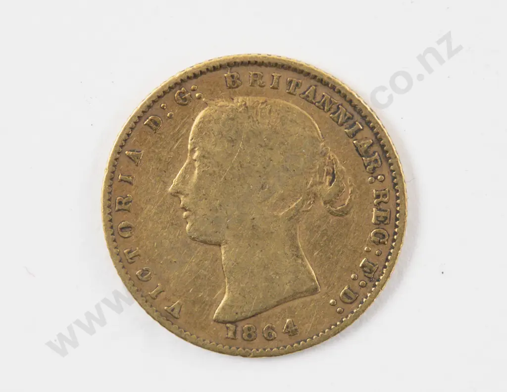 1864 Half Gold Sovereign Australia Back Sydney Mint Image 1++