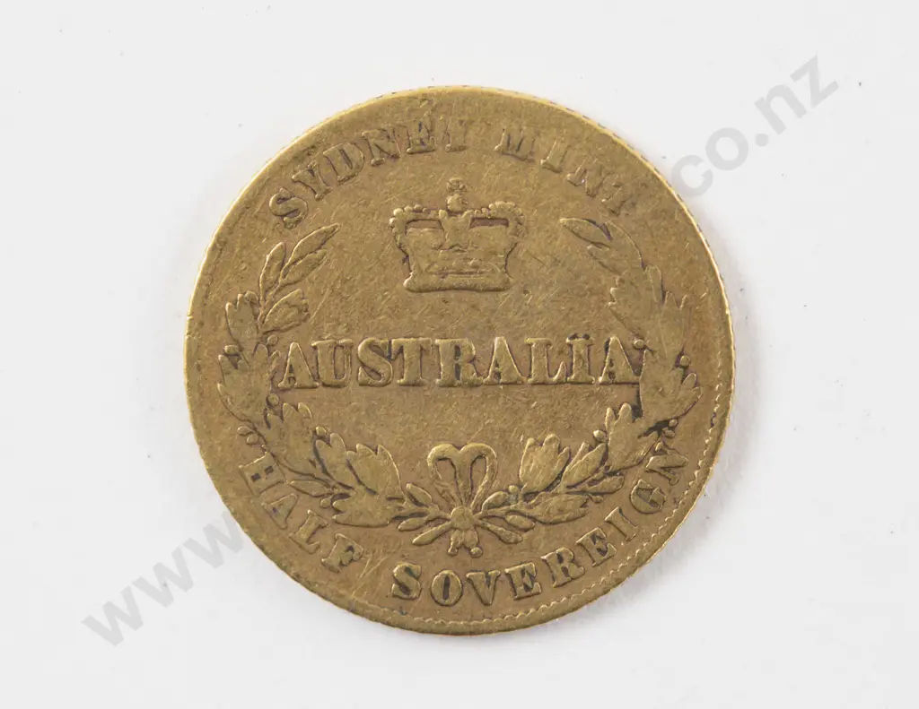 1864 Half Gold Sovereign Australia Back Sydney Mint Image 1++