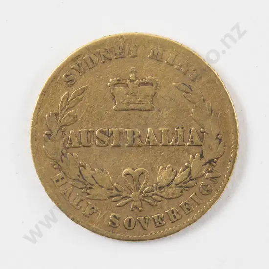 1864 Half Gold Sovereign Australia Back Sydney Mint