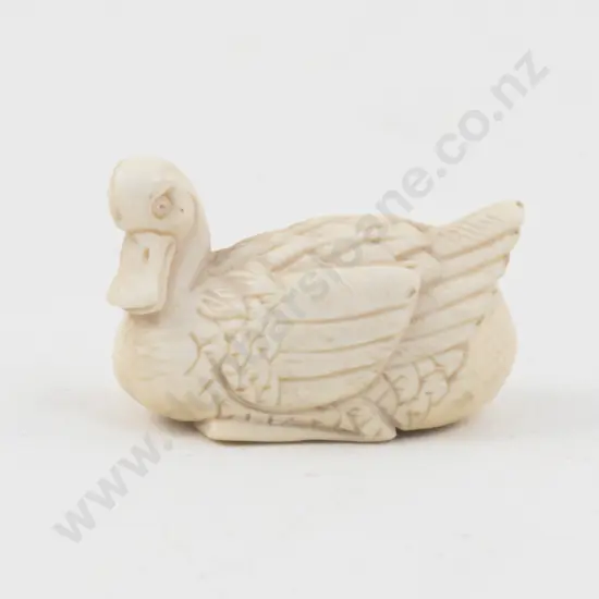 Signed Ivory Netsuke of a Duck