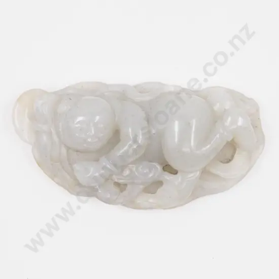 Antique Chinese White Jade Handling Piece