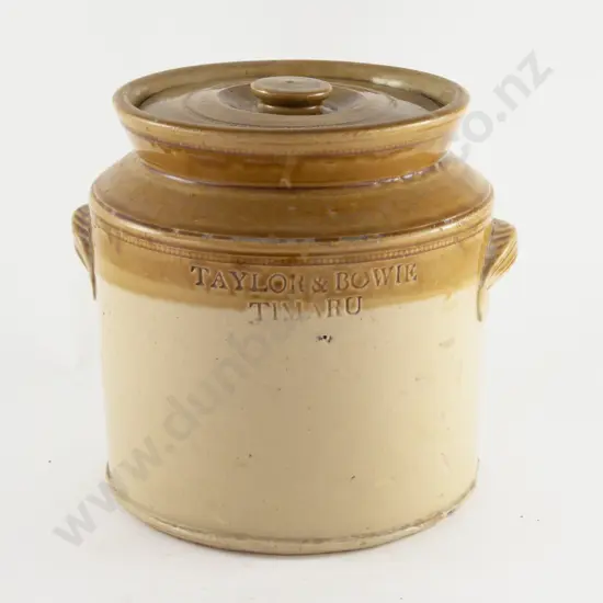 Victorian Doulton Lambeth Stoneware Crock with Matching Cover