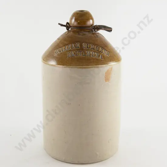 Late C19th Stoneware William Summers Eketahuna Keg