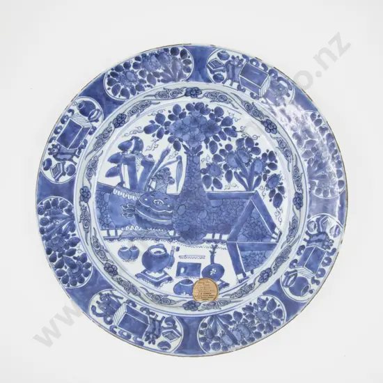 Early C19th Exportware Underglaze Blue Charger
