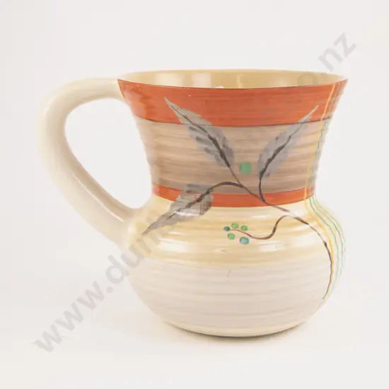 Clarice Cliff Bizarre Shape No635 Leaf Pattern Jug