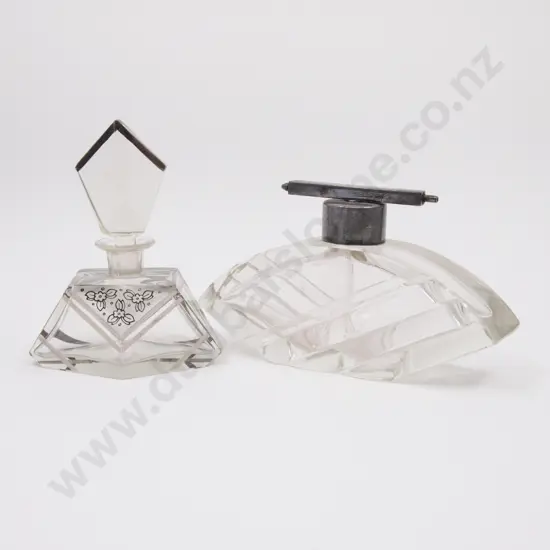 Art Deco Czech Large Geometric Cut Crystal Atomiser