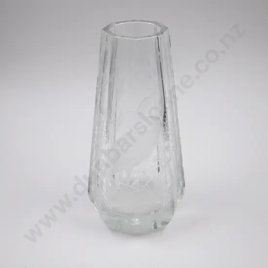 Moser Heavy Crystal Faceted Vase