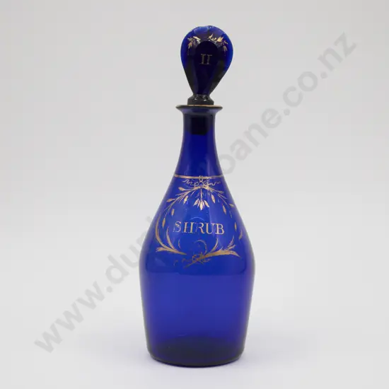 Georgian Bristol Blue Bottle Decanter